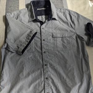 7 Diamonds, Grey, Men's Short Sleeve, Button Down Shirt.